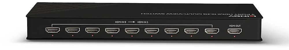 HDMI Jungiklis - LINDY 9 Prievadų 4K30 Multi-View Jungiklis su IR Nuotoliniu Valdymu