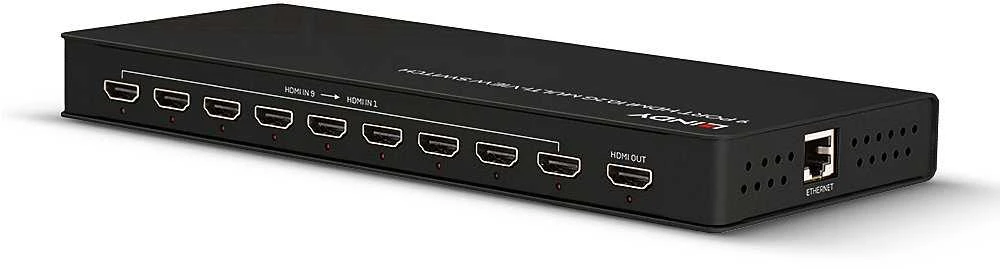 HDMI Jungiklis - LINDY 9 Prievadų 4K30 Multi-View Jungiklis su IR Nuotoliniu Valdymu