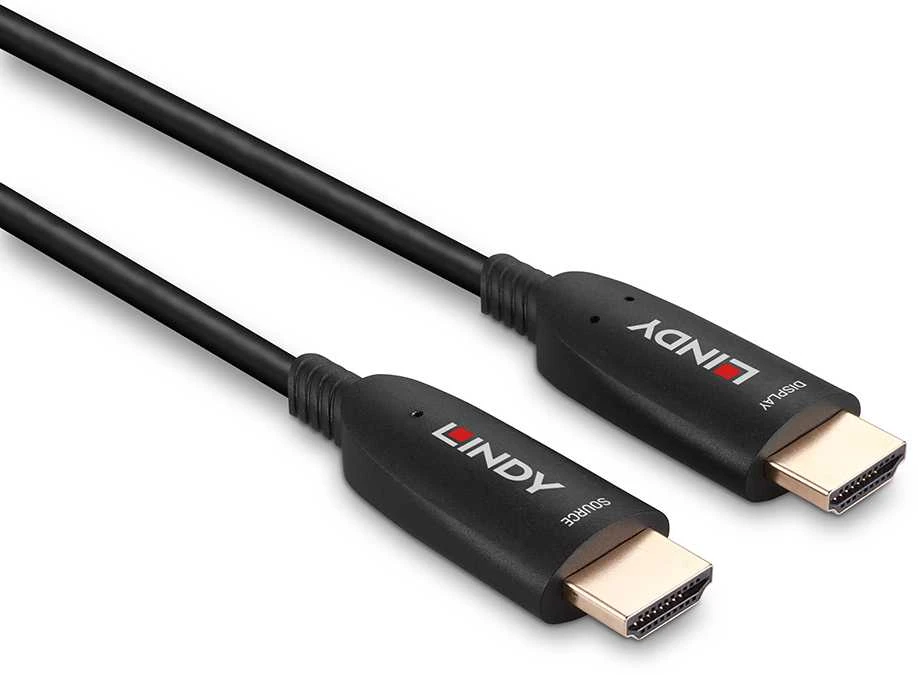 HDMI Laidas - LINDY Šviesolaidinis Hibridinis HDMI 8K60 Laidas, 15 m, Juodas