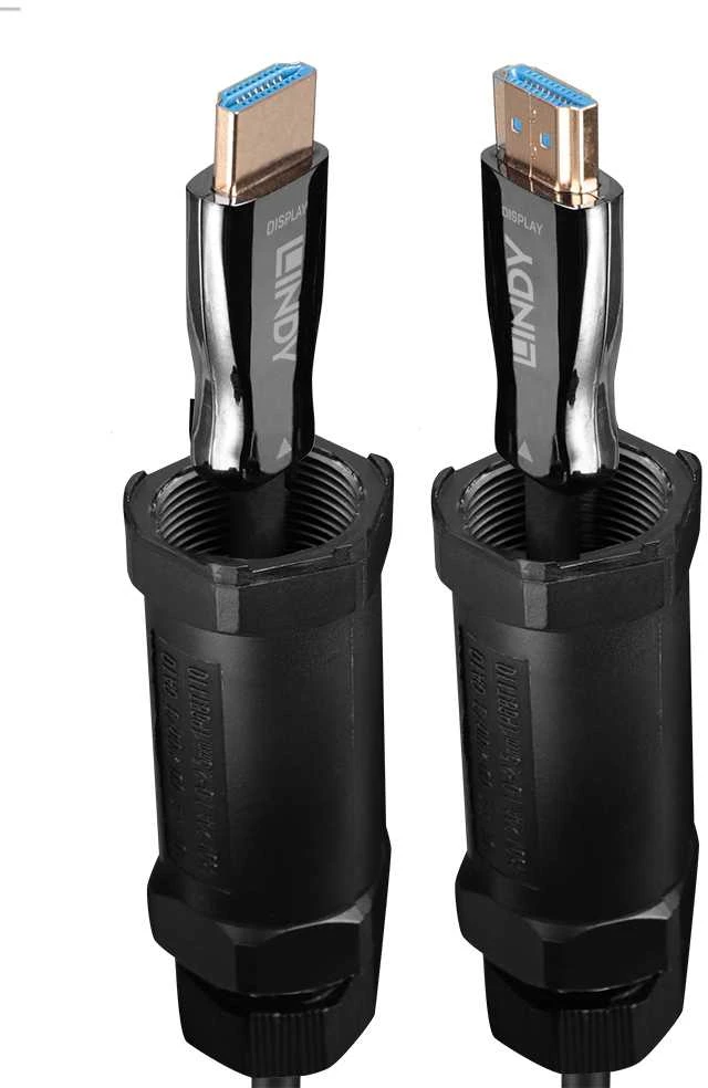HDMI Laidas - LINDY Armuotas Šviesolaidinis Hibridinis HDMI 8K60 Laidas, 30 m, Juodas