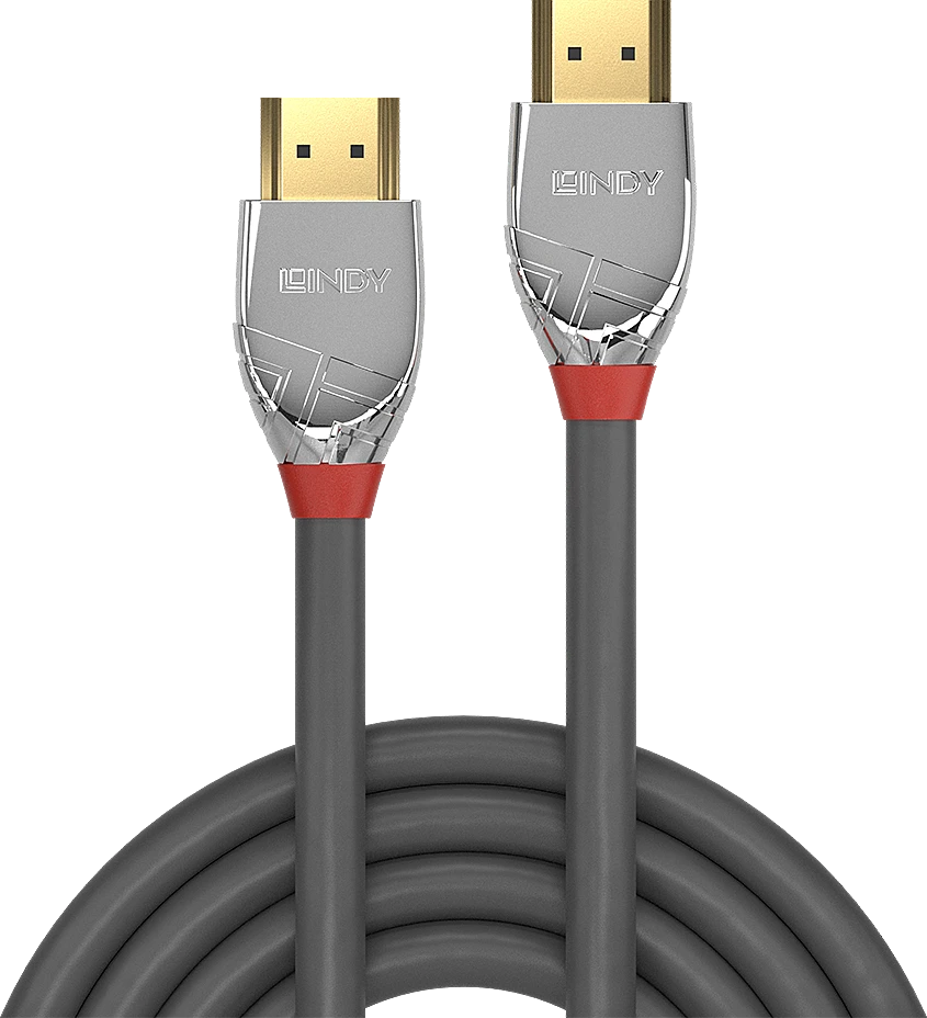 Lindy CROMO didelės spartos HDMI kabelis. M/M. Sidabrinis. 5,0 m.