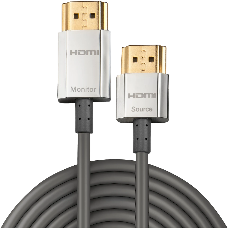 HDMI Laidas - LINDY Cromo Slim HDMI Laidas, Didelės Spartos, M/M, 4.5 m, Pilkas