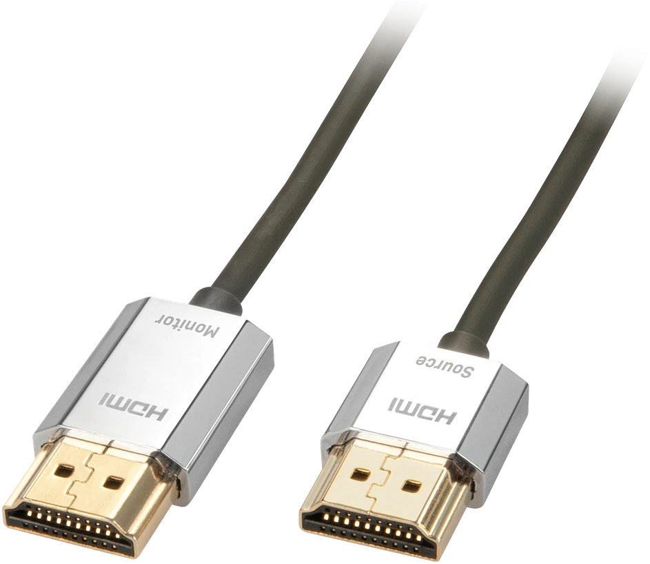 HDMI Laidas - LINDY Cromo Slim HDMI Laidas, Didelės Spartos, M/M, 4.5 m, Pilkas
