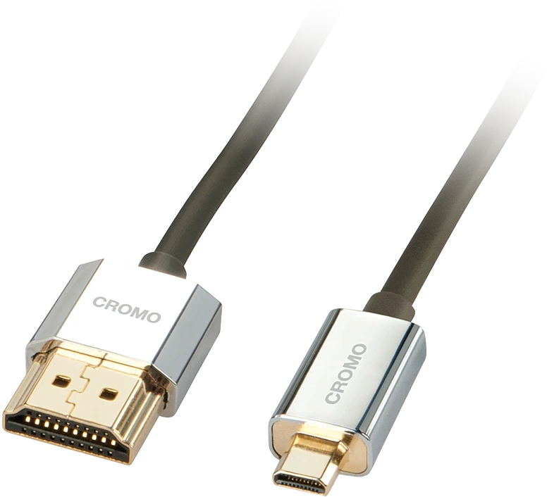 HDMI Laidas - LINDY Cromo Slim HDMI į Micro HDMI Laidas, Didelės Spartos, 2 m, Juodas