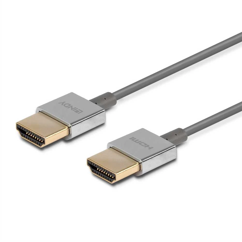 HDMI Laidas - LINDY HDMI Plonas Laidas, M/M, Ultra Didelės Spartos, 48Gbps, 7680x4320@60Hz, 1 m, Pilkas