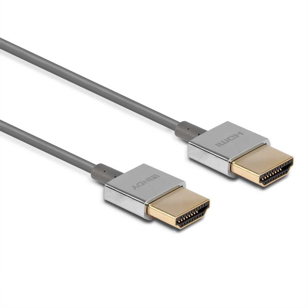 HDMI Laidas - LINDY HDMI Plonas Laidas, M/M, Ultra Didelės Spartos, 48Gbps, 7680x4320@60Hz, 1 m, Pilkas