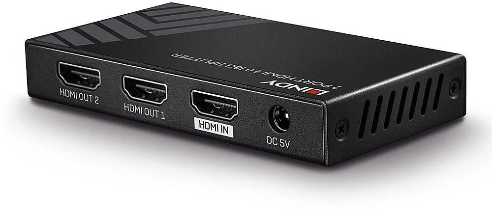HDMI Skirstytuvas - LINDY 2 Prievadų HDMI Skirstytuvas, 18G, 3840x2160@60Hz, HDMI® 2.0 EDID Emuliacija, Juodas