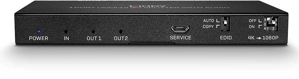HDMI Skirstytuvas - LINDY 2 Prievadų HDMI Skirstytuvas 18G 4096x2160@60Hz Garso Išgavimas ir Sumažinimas