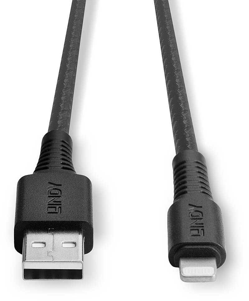Lindy Įkrovimo Laidas - USB Tipo A į Lightning 0.5m PVC Nikelio Dangaus Jungtys