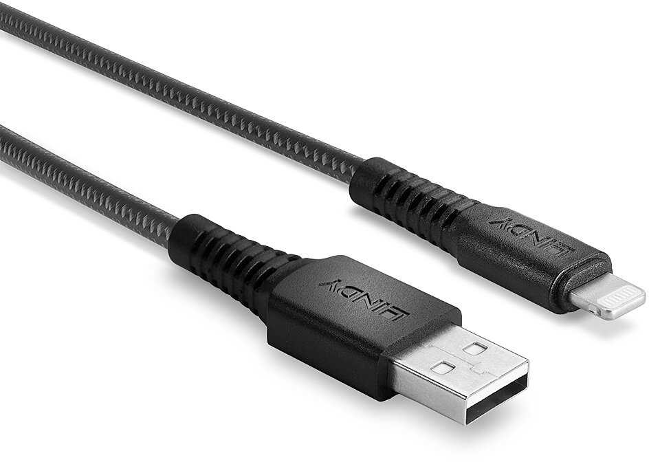 Lindy Įkrovimo Laidas - USB Tipo A į Lightning 0.5m PVC Nikelio Dangaus Jungtys