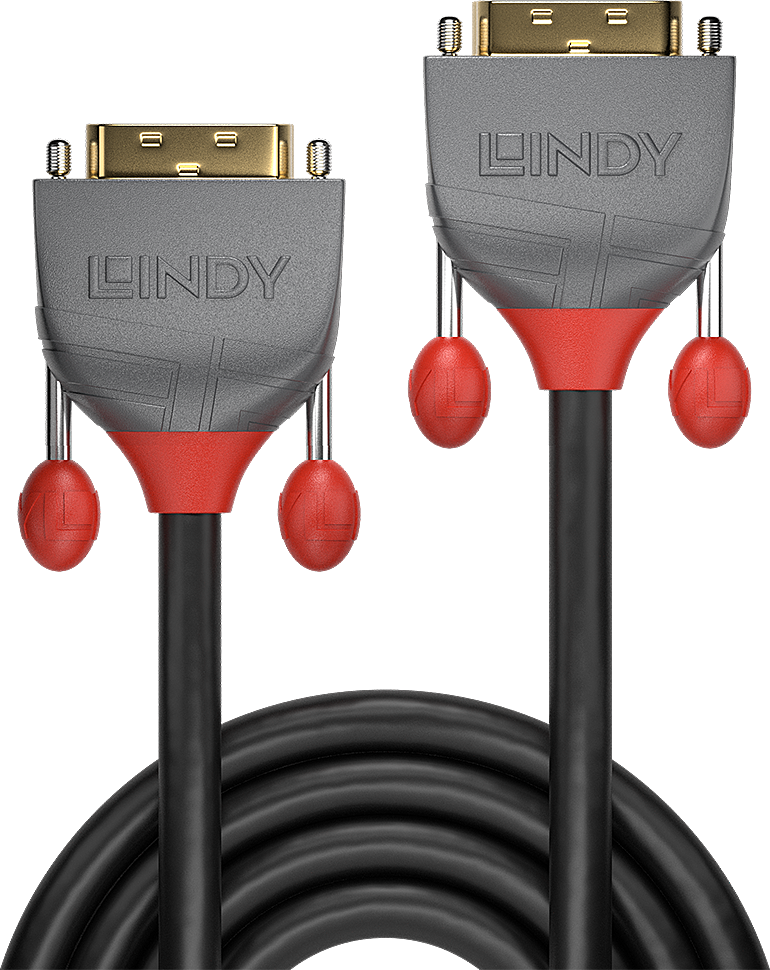 Vaizdo Kabelis - LINDY Anthra Line DVI-D Dual Link Kabelis M/M, 2560x1600, 9.9 Gbps, 1 m, Juodas