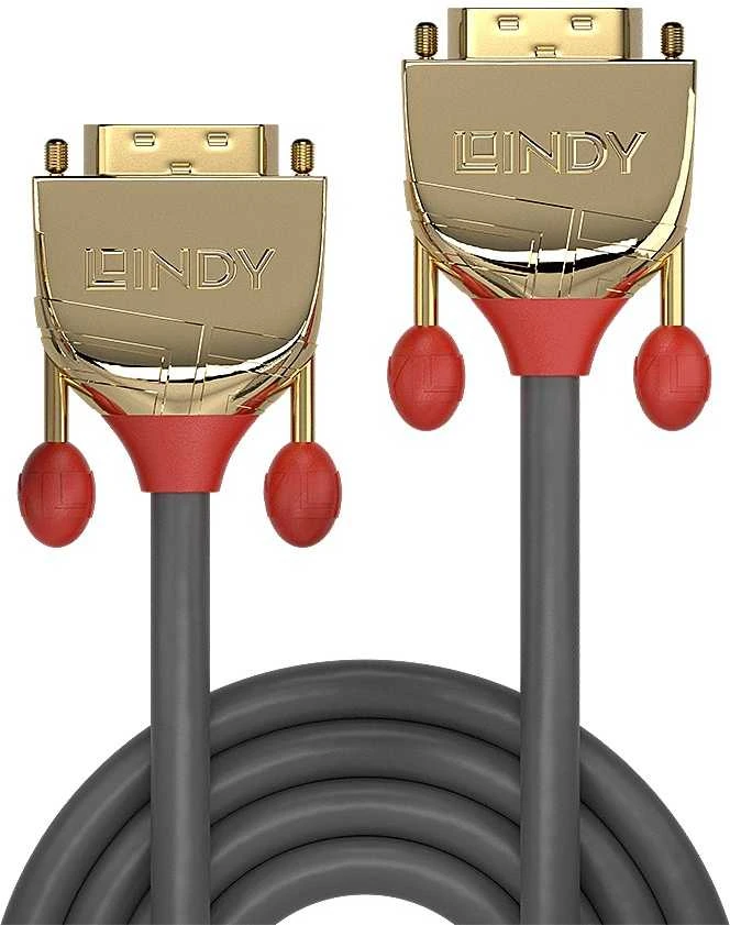 DVI Kabelis - LINDY Gold Line DVI-D Dual Link Kabelis, M/M, 2560x1600, 60Hz, 0.5 m, Juodas