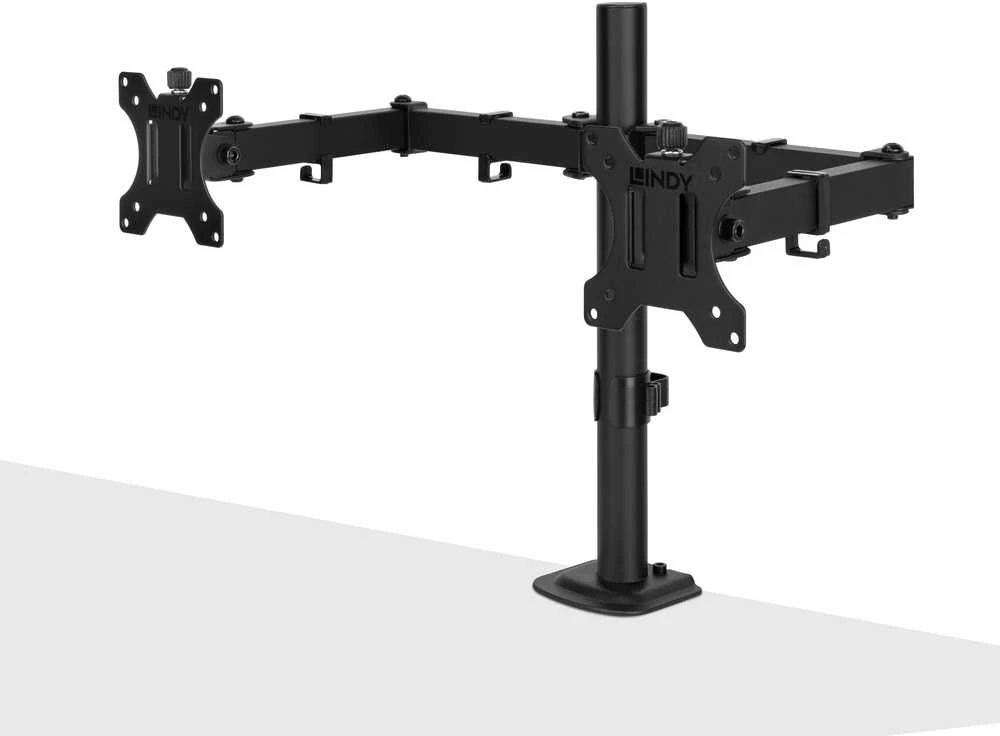 Monitoriaus Laikiklis - LINDY Dvigubas Reguliuojamas Monitoriaus Laikiklis 13-32", Juodas