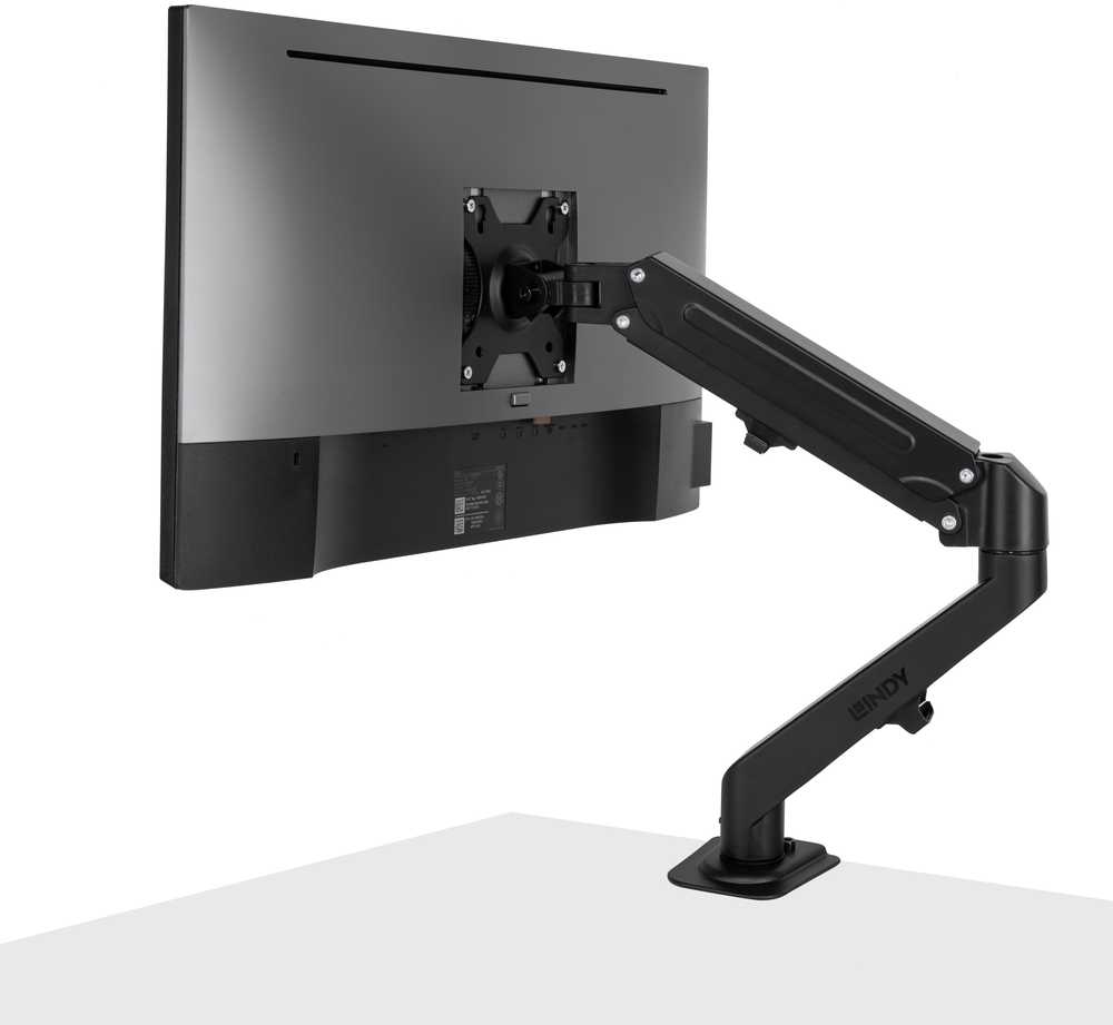 Monitorių Laikiklis - LINDY Viengubas Stalo Laikiklis Monitoriui, Ekranų Laikiklis 17-27", 9kg, Juodas