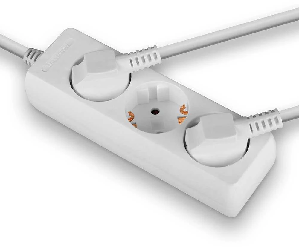 Ilgiklis - LINDY 3 Lizdų Schuko Prailgintuvas, 3500W, 250VAC, 1.4 m, Baltas