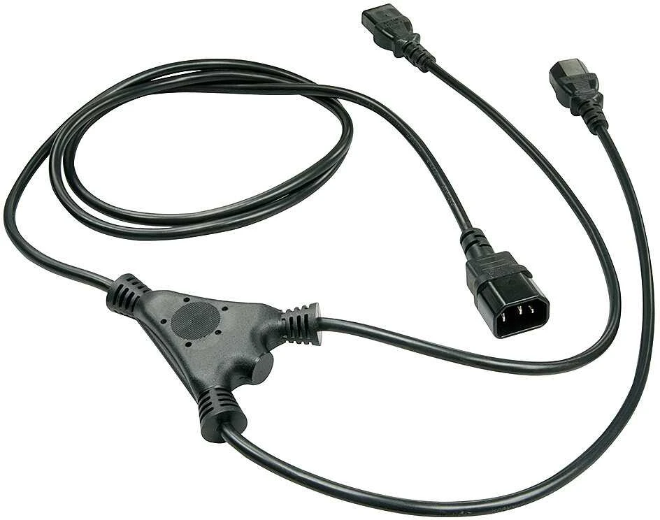 Lindy Ilgiklis - C14 į 2x C13 1m 10A/250V Varis PVC