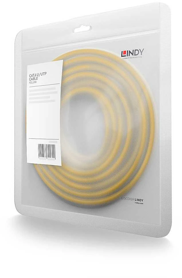 Tinklo Kabelis - LINDY Cat.6 U/UTP Tinklo Kabelis, RJ45, M/M, 250MHz, 3 m, Geltonas