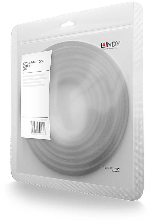 Tinklo Kabelis - LINDY Cat.5e F/UTP Tinklo Kabelis, RJ45, M/M, 100MHz, CCA, 2 m, Pilkas