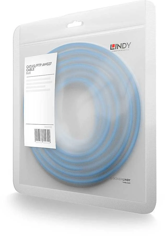 Tinklo Kabelis - LINDY Cat.6 S/FTP Tinklo Kabelis, RJ45, M/M, 250MHz, 27AWG, 0.3 m, Mėlynas