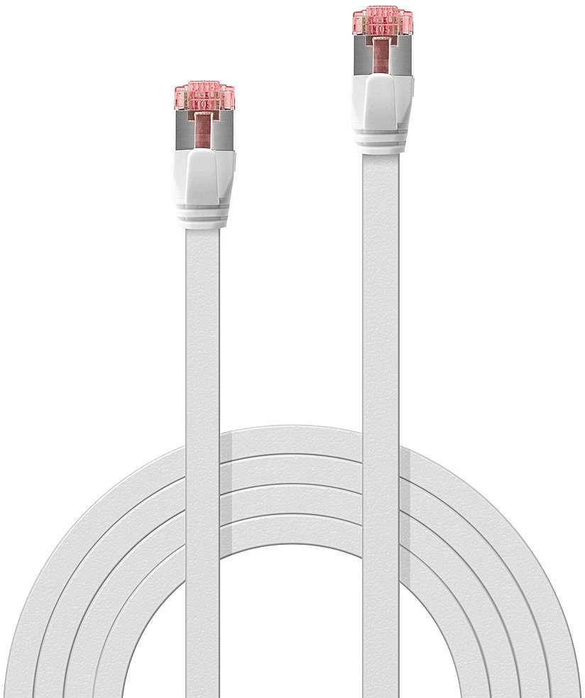 Tinklo Kabelis - LINDY Cat.6 U/FTP Plokščias Tinklo Kabelis, RJ45, M/M, 250MHz, 32AWG, 5 m, Baltas