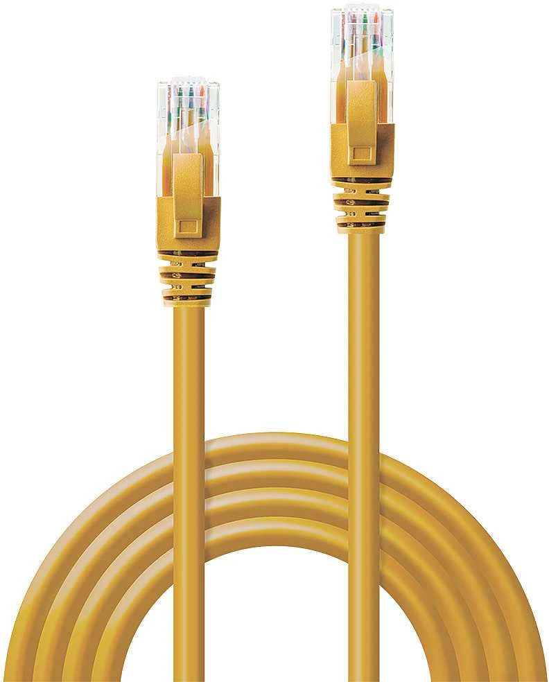 Tinklo Kabelis - LINDY Cat.6 U/UTP Tinklo Kabelis, RJ45, M/M, 250MHz, 10 m, Geltonas