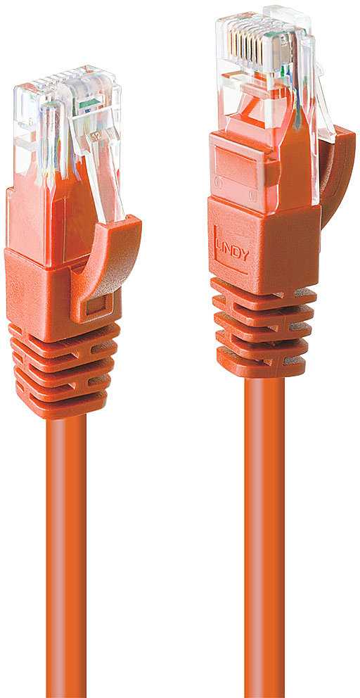 Tinklo Kabelis - LINDY Cat.6 U/UTP Tinklo Kabelis, RJ45, M/M, 250MHz, 10 m, Oranžinis
