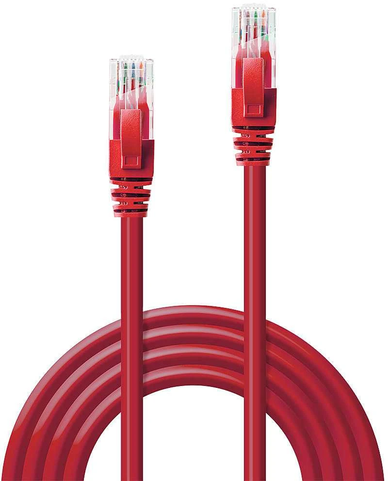Tinklo Kabelis - LINDY Cat.6 U/UTP Tinklo Kabelis, RJ45, M/M, 250MHz, 1 m, Raudonas
