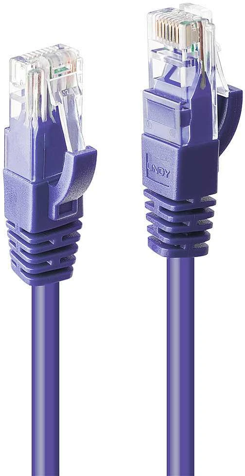 Tinklo Kabelis - LINDY Cat.6 U/UTP Tinklo Kabelis, RJ45, M/M, 250MHz, 7.5 m, Purpurinis