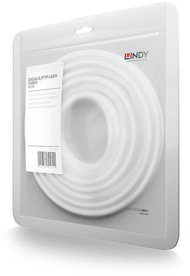 Tinklo Kabelis - LINDY Cat.6A S/FTP LSZH Tinklo Kabelis, RJ45, M/M, 500MHz, 1.5 m, Baltas