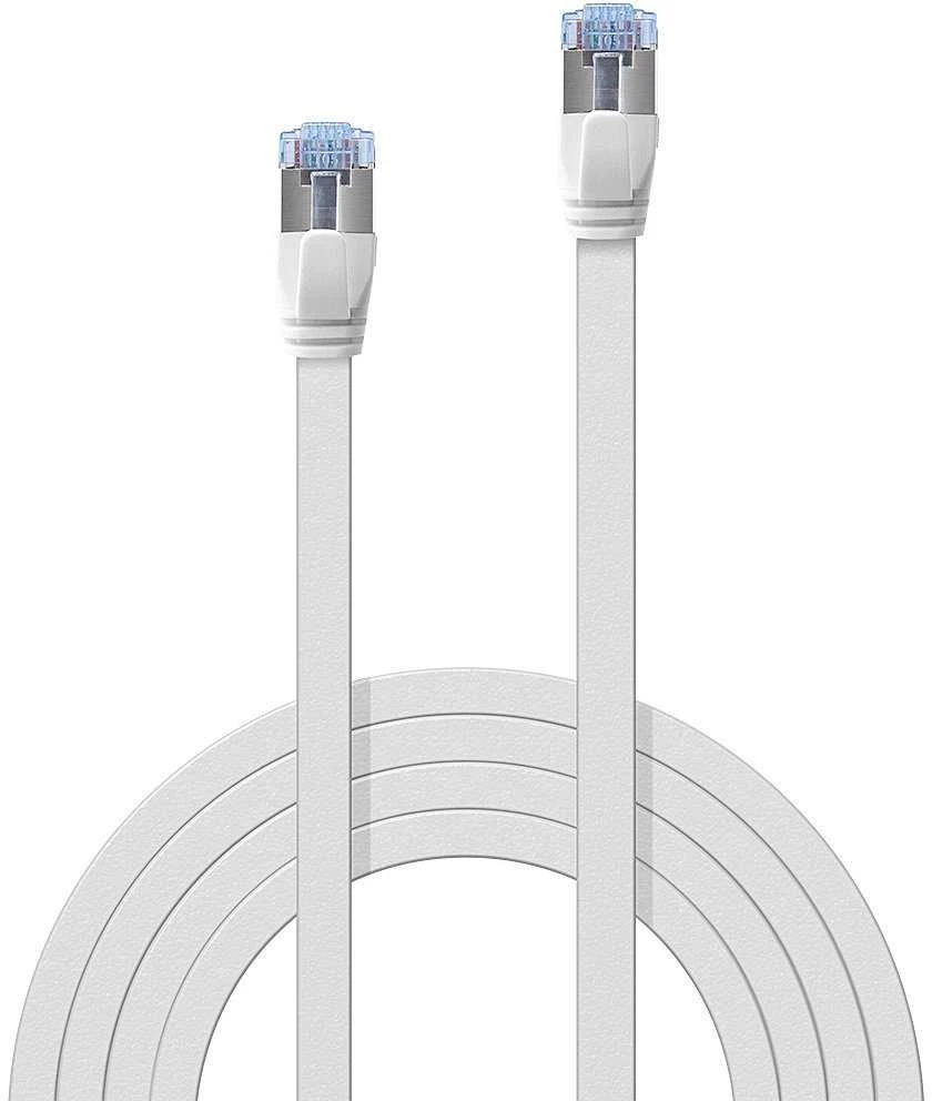 Tinklo Kabelis - LINDY Cat.6A U/FTP Plokščias Tinklo Kabelis, RJ45, M/M, 500MHz, 32AWG, 10 m, Baltas