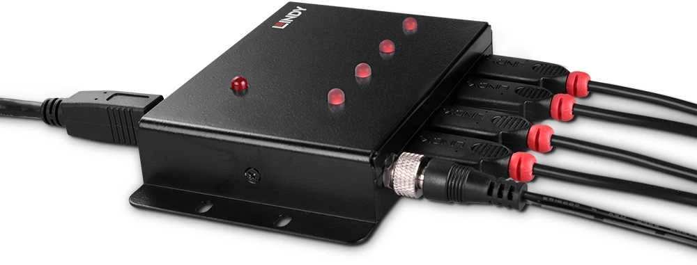 USB Hub - LINDY 4 Prievadų USB 3.0 Metalinis Hub 5Gbps su Montavimo Laikikliais