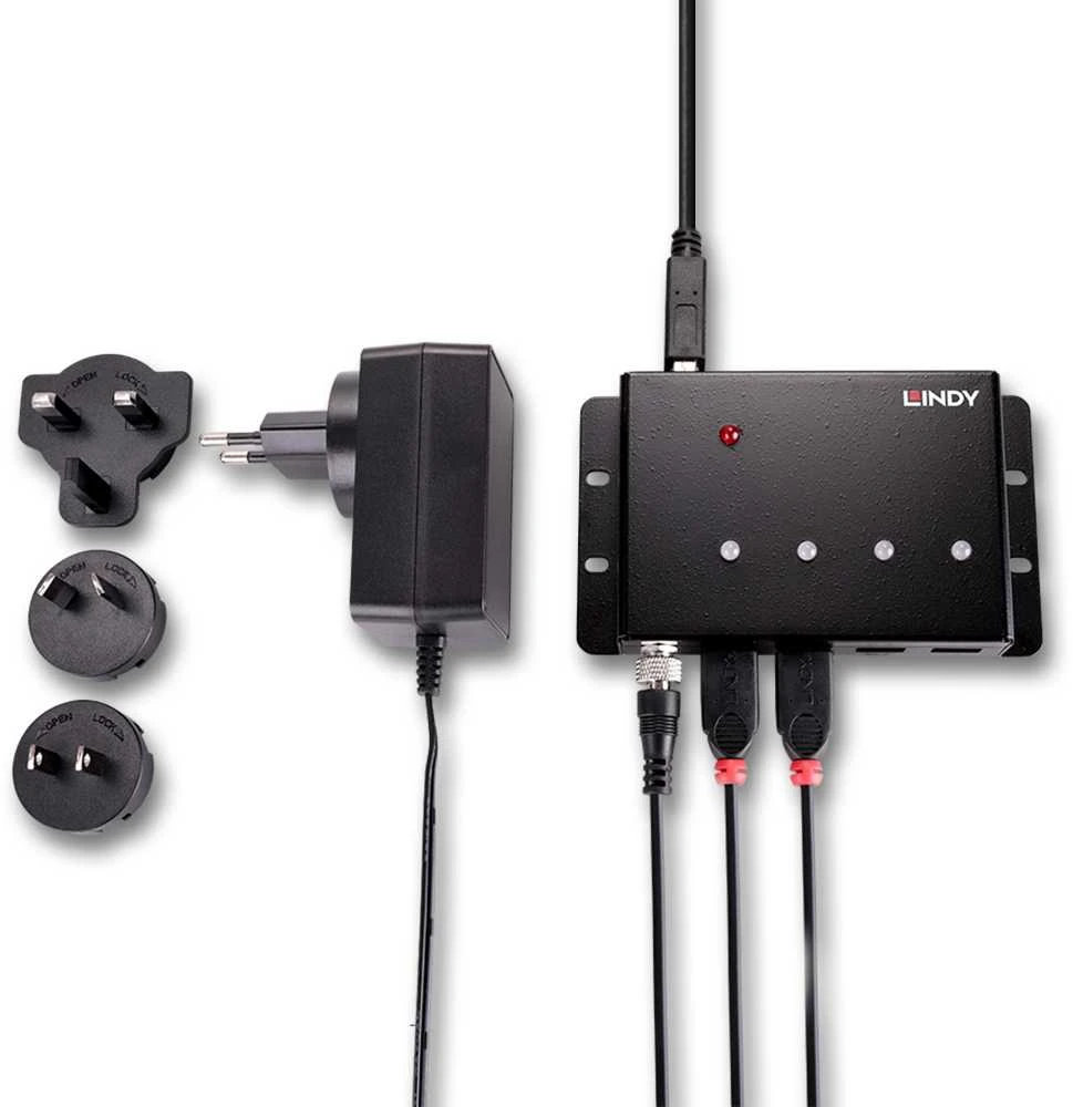 Lindy 4 prievadų USB 3.0 šakotuvas su priedais