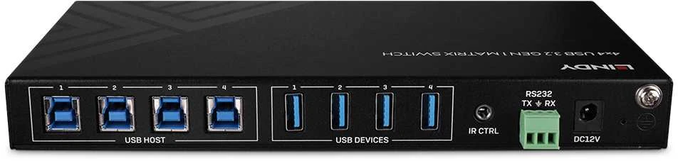 USB Jungiklis - LINDY 4x4 USB 3.2 Gen 1 Matrix Jungiklis, 5 Gbps, Juodas