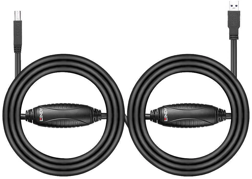 Lindy 43098 USB cable 10 m USB 3.2 Gen 1 (3.1 Gen 1) USB A USB B Juodas