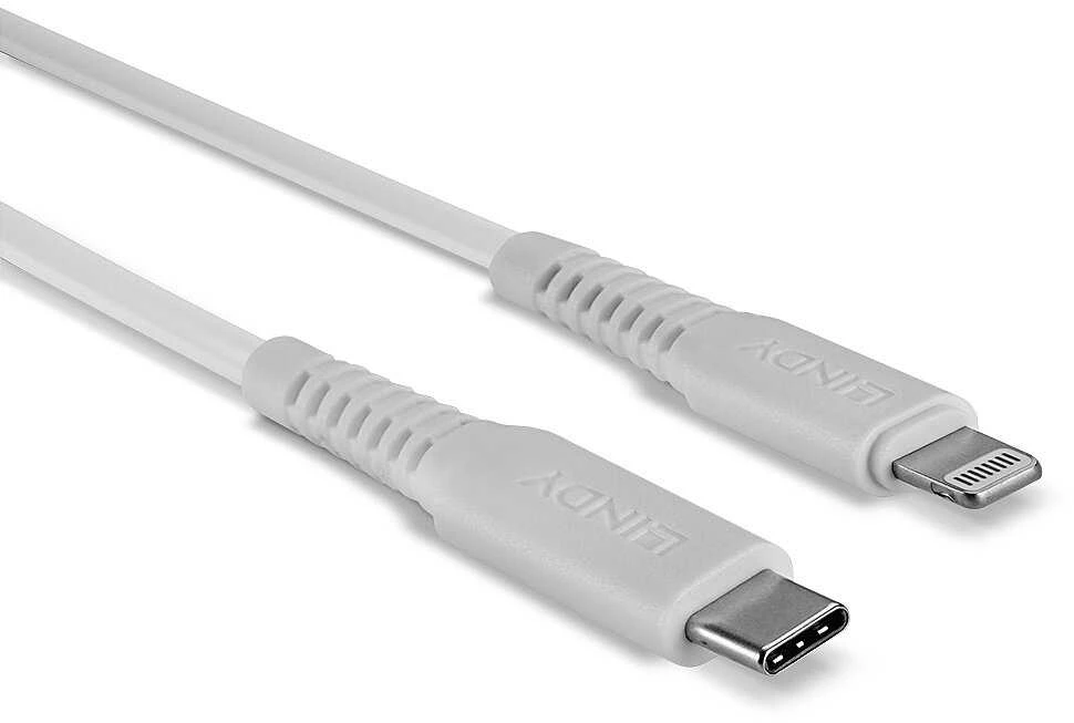 USB Kabelis - LINDY USB Type C į Lightning Laidas, M/M, 480Mbps, 3 m, Baltas