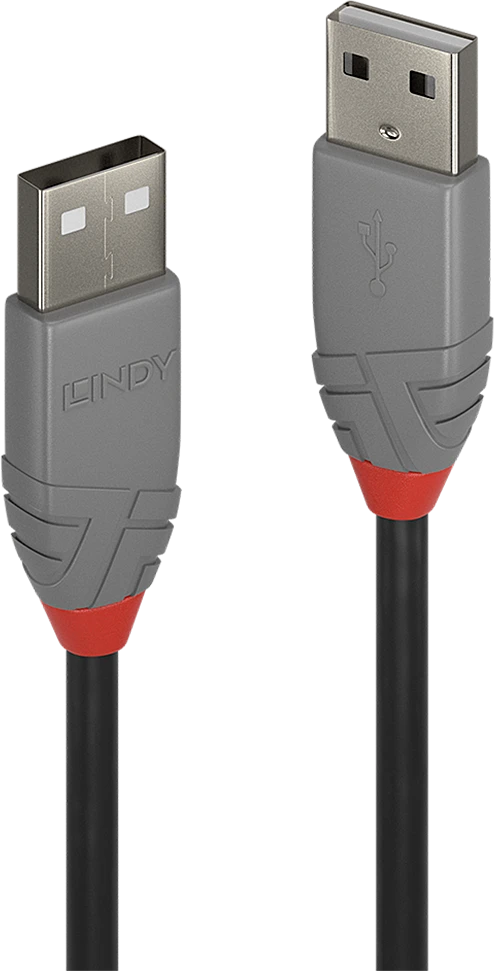 USB Kabelis - LINDY Anthra Line USB 2.0 Tipo A į A Laidas, M/M, 1 m, Juodas