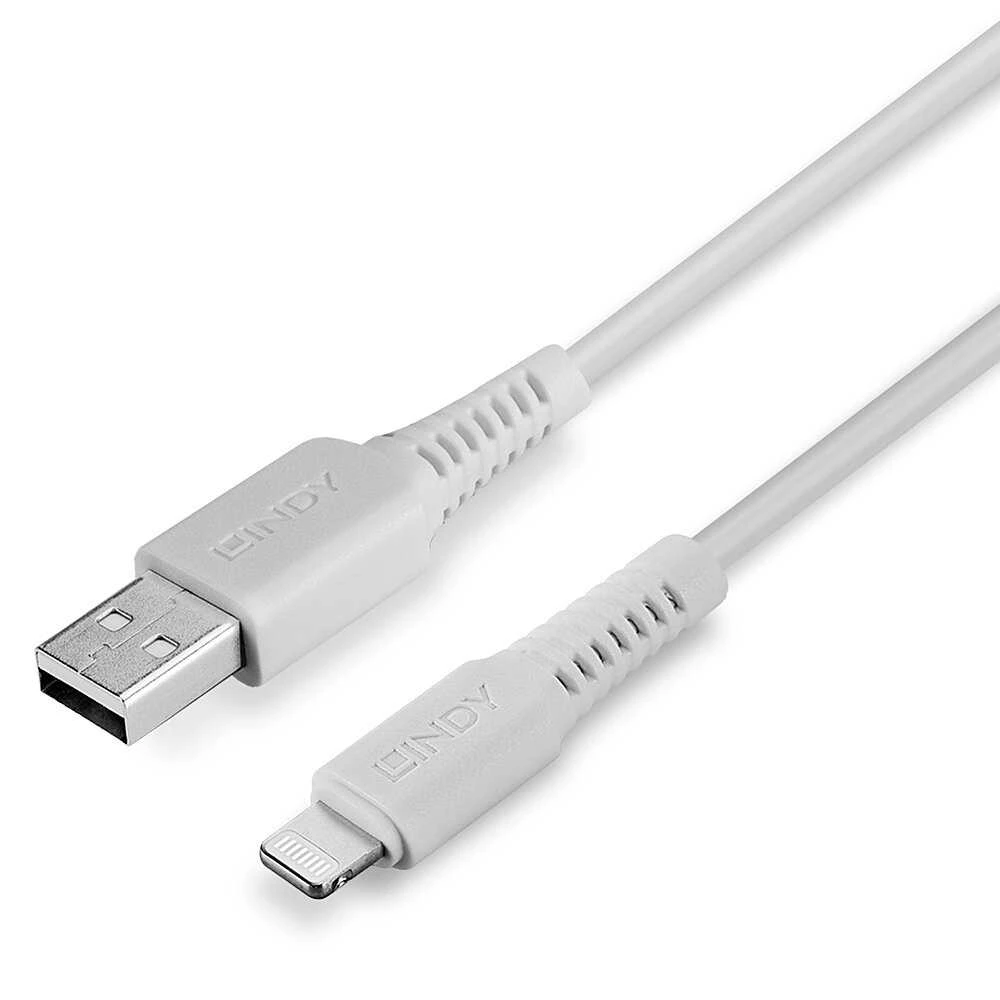 USB Kabelis - LINDY USB tipo A į Lightning Laidas, 480Mbps, 1 m, Baltas