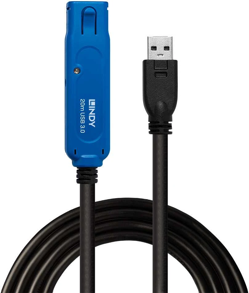 USB Prailginimo Laidas - LINDY USB 3.0 Aktyvus Prailginimo Laidas, 5 Gbps, 20 m, Juodas