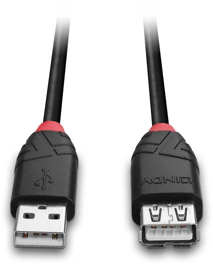 USB Prailginimo Laidas - LINDY Aktyvus Plonas USB 2.0 Prailginimo Laidas, M/F, 480 Mbps, 5 m, Juodas