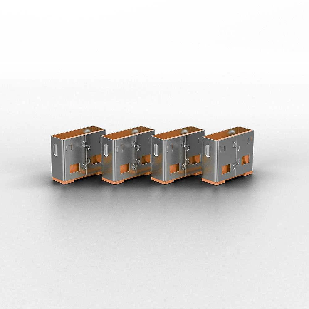 Lindy USB Priedas - 10vnt USB A Prievado Blokatorių, Apsaugantys Type C Prievadus, Oranžinė