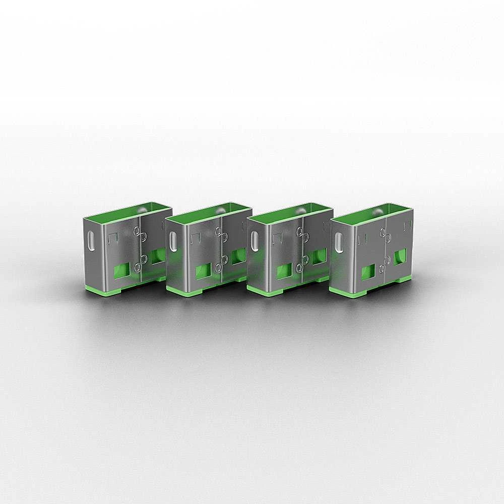USB Priedas - LINDY USB Type A Prievadų Blokatoriai, 10 vnt., Žali