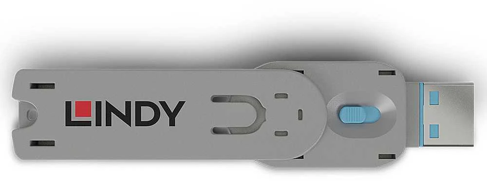 USB Priedas - LINDY USB A Prievado Blokavimo Raktas 18x75,16x12mm ABS Mėlynas