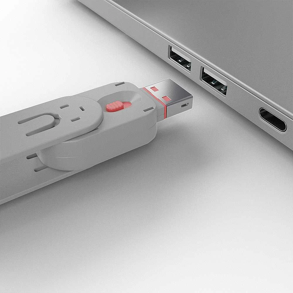 USB Priedas - LINDY USB A Prievado Blokatorius 4 vnt. + Raktas, Rožinis