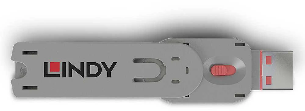 USB Prievado Blokatorius - LINDY USB A Prievado Blokatoriaus Raktas, Nr. 40450 ir 40460, 18x75.16x12mm, Rožinis