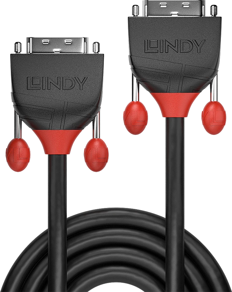 Vaizdo kabelis - LINDY DVI-D Single Link M/M 1m 1920x1200 60Hz Juodas