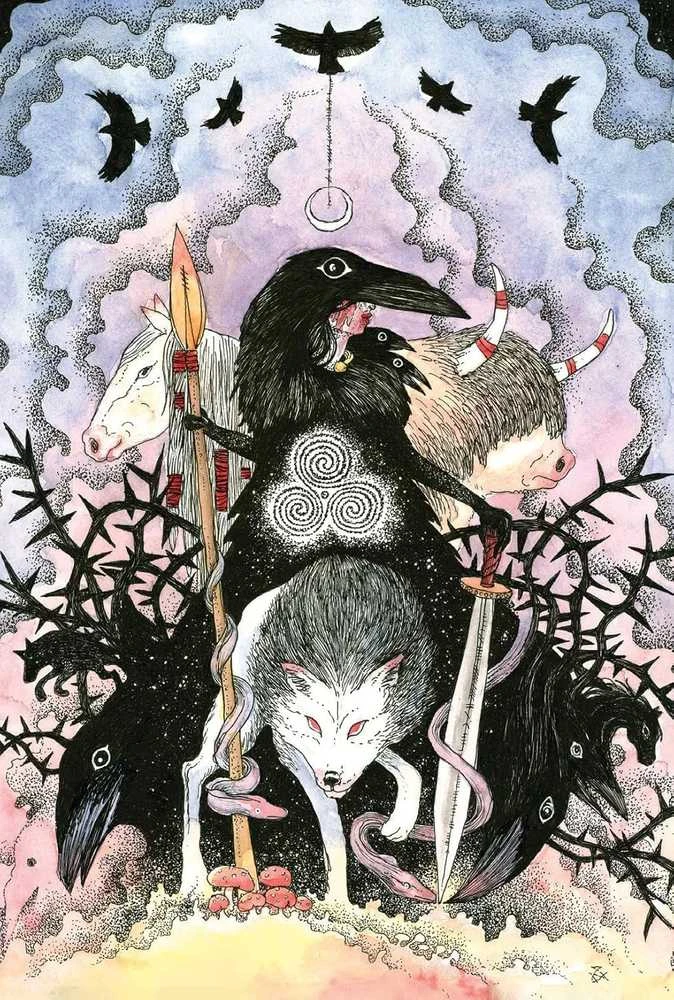 Llewellyn Orakulo kortų rinkinys - Call of the Morrigan 45 Kortų Gidas 21x17.5x5 cm