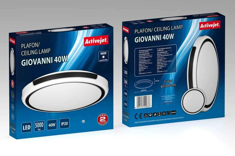 Lubinis Šviestuvas - Activejet LED 40W