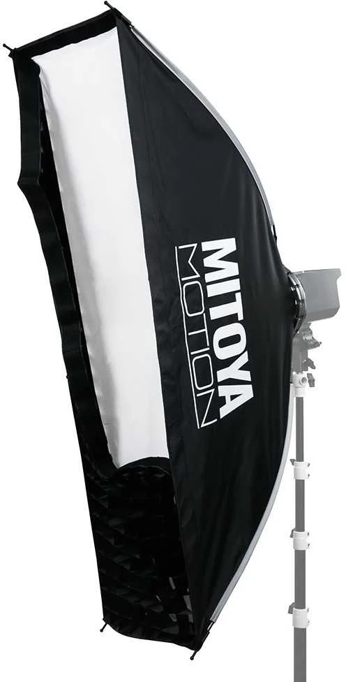 Lubinis šviestuvas Apšvietimo Įranga - MITOYA MOTION STRIP 30x120cm Softbox su Tinkleliu [Bowens]