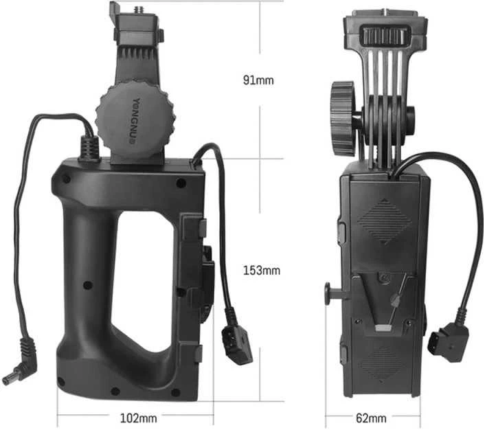 Lubinis šviestuvas Apšvietimo Priedas - Yongnuo YNLUX100 Rankena su V-Lock Baterijos Laikikliu