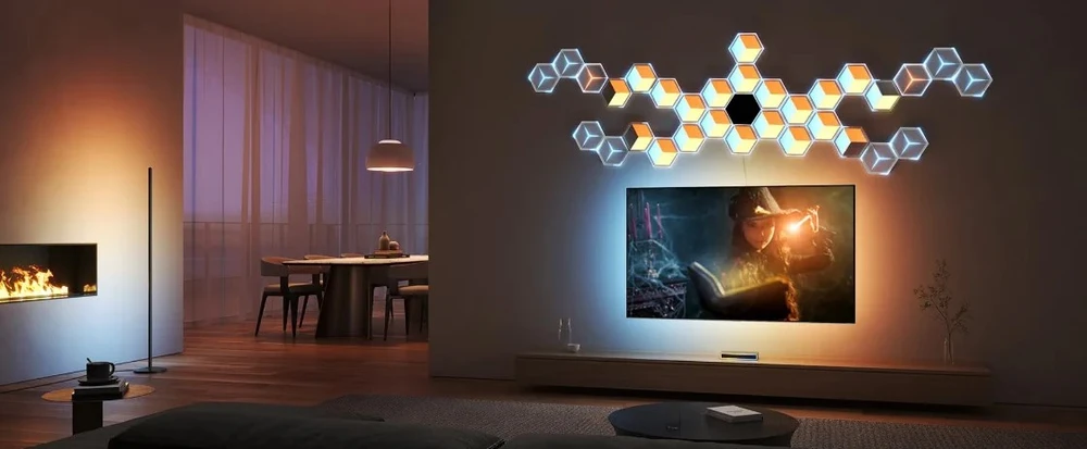„Govee H606A Glide“ šešiakampės šviesos plokštės, itin plonos, 7 vnt. pakuotėje | LED apšvietimas | RGBIC, 2,4 GHz „Wi-Fi“, „Bluetooth“